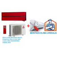 Klima uređaj Mitsubishi Electric Kirigamine Style 3.5 kW rubin crvena, MSZ-LN35VGR/MUZ-LN35VG, WiFi SA MONTAŽOM